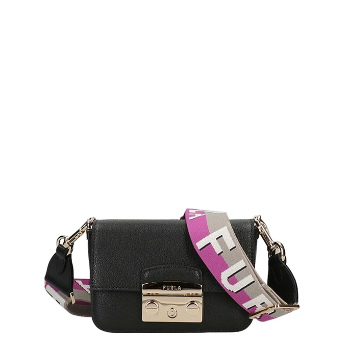 Furla Metropolis Crossbody Mini Webbing Nero/marmo Violet 3 Furla Metropolis Crossbody Mini Webbing Nero/marmo Violet