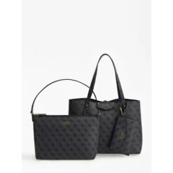 Guess Eco Brenton Tote Coal Logo -Ospre Winkel image 1306