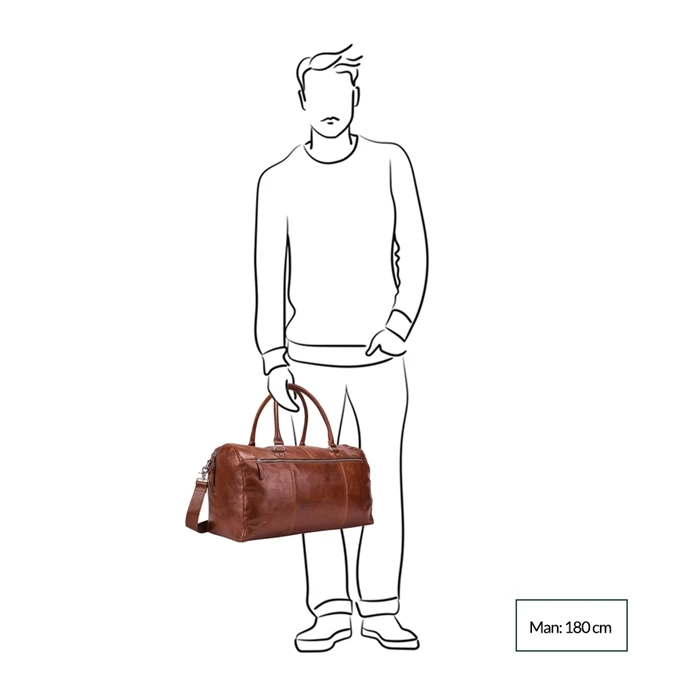 Leonhard Heyden Cambridge Travel Bag Cognac 3 Leonhard Heyden Cambridge Travel Bag Cognac - Afbeelding 2