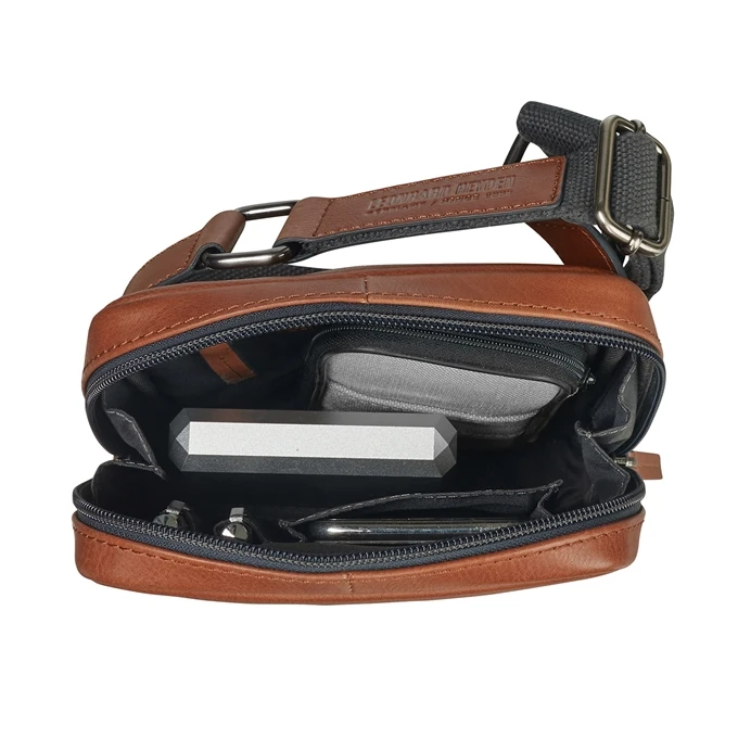 Leonhard Heyden Hamburg Messenger Bag XS Cognac 5 Leonhard Heyden Hamburg Messenger Bag XS Cognac - Afbeelding 3