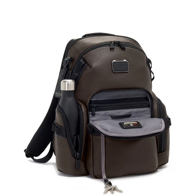 Tumi Alpha Bravo Nathan Navigation Backpack Leather Dark Brown 8 Tumi Alpha Bravo Nathan Navigation Backpack Leather Dark Brown - Afbeelding 6