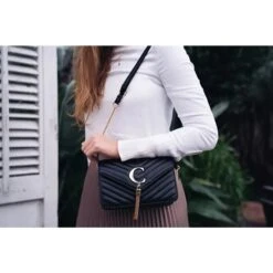 Charm London Belleville Schoudertas Zwart-zilver -Ospre Winkel image 2210