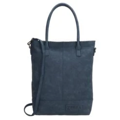 Zebra Trends Kartel Met Rits Shopper Jeansblauw
