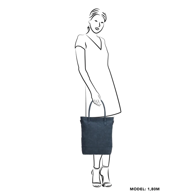 Zebra Trends Kartel Met Rits Shopper Jeansblauw 4 Zebra Trends Kartel Met Rits Shopper Jeansblauw - Afbeelding 2