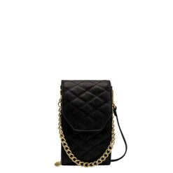 MÔSZ Phone-bag Large Quilted Shiny Light Gold Black